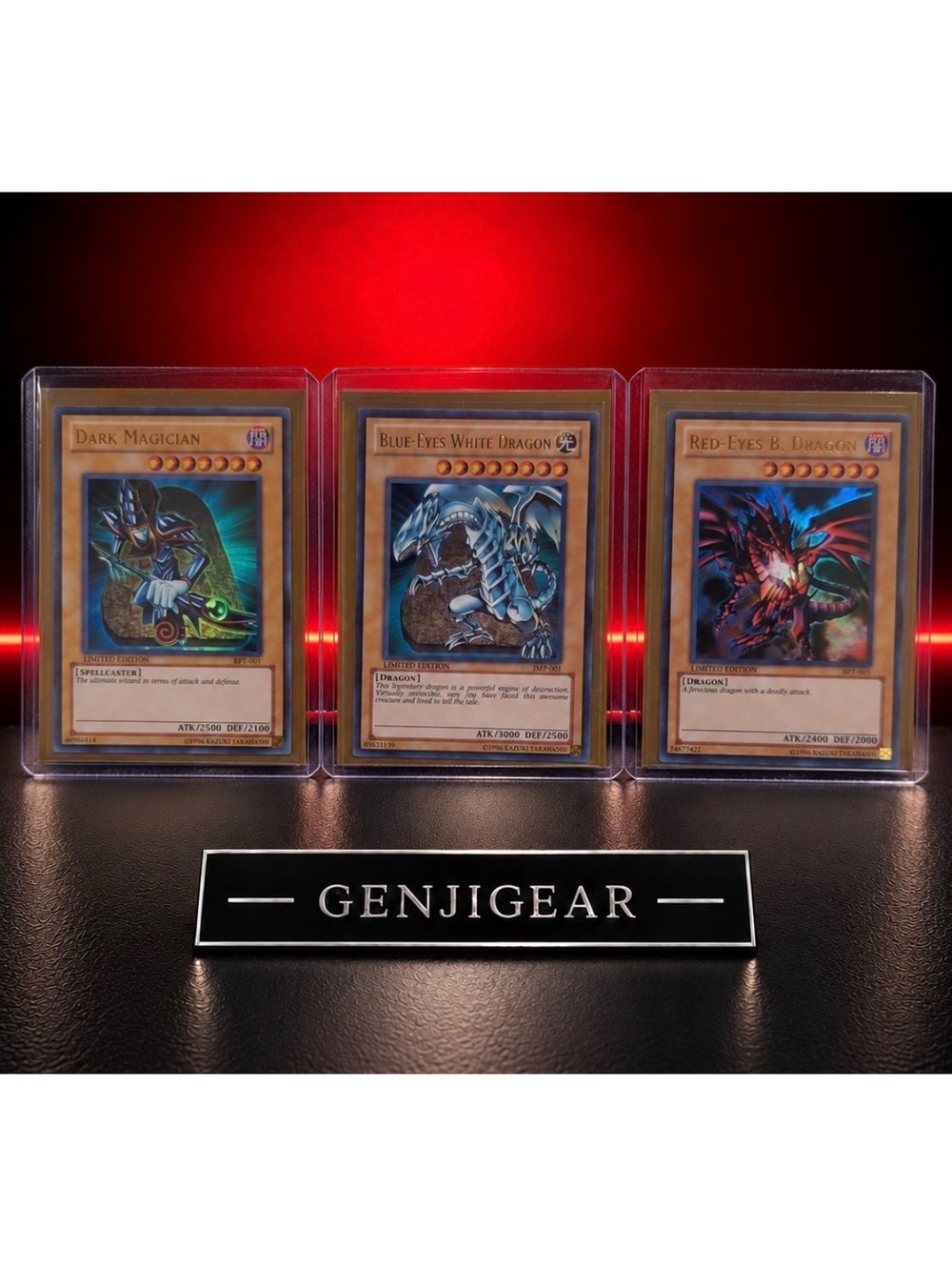 1996Yu-Gi-Oh! Limited Edition Dark Magician, Blue-Eyes , Red Eye